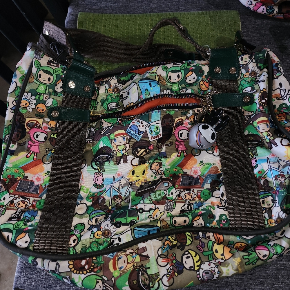 Colorful Character Print Tote Bag